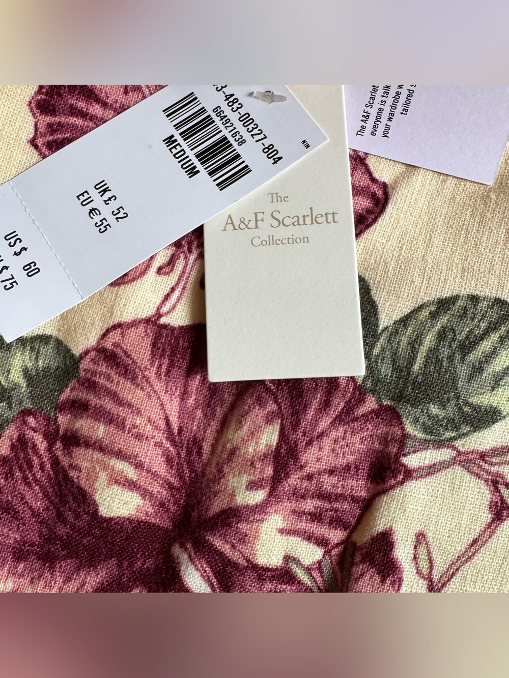 The A&F Ultra High Rise Scarlett Yellow & Wine Floral Linen-Blend Mini Skort - M - Picture 16 of 16